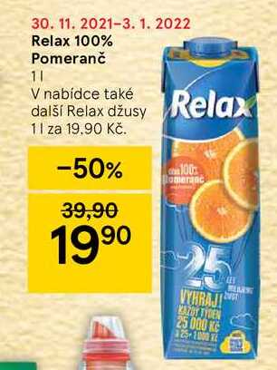 Relax 100% Pomeranč 1 l