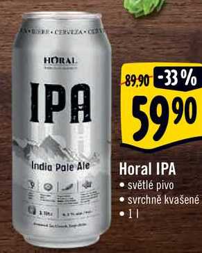 Horal IPA světlé pivo svrchně kvašené, 1 l