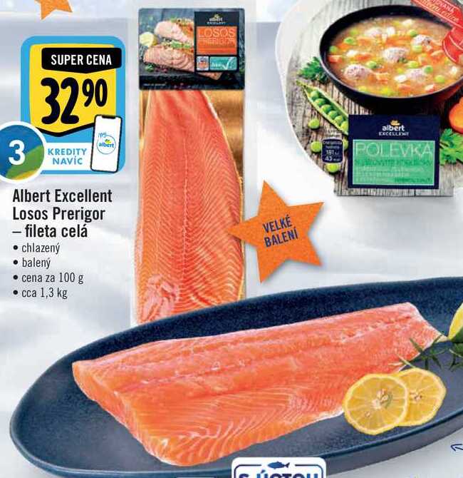 Albert Excellent Losos Prerigor - fileta celá chlazený, cena za 100 g 