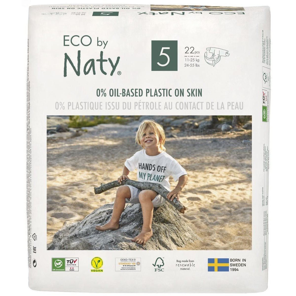Eco by Naty BIO Jednorázové dětské plenky junior (velikost 5) 11–25 kg