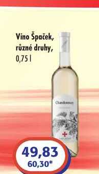 Vino Špaček, různé druhy, 0,75l