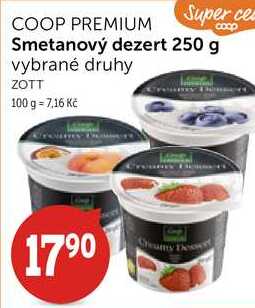 Coop Smetanový dezert 250 g vybrané druhy 