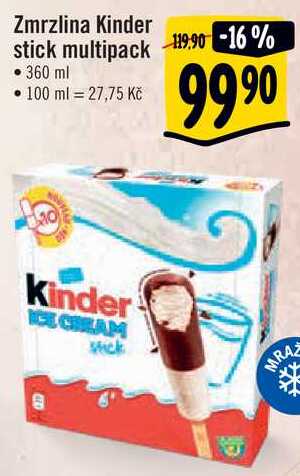 Zmrzlina Kinder stick multipack, 360 ml 