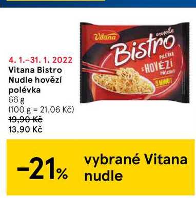 Vitana Bistro Nudle hovězí polévka 66  g