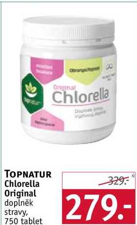 TOPNATUR Chlorella Original doplněk stravy, 750 tablet 