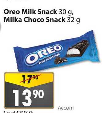 Oreo Milk Snack 30 g, Milka Choco Snack 32 g