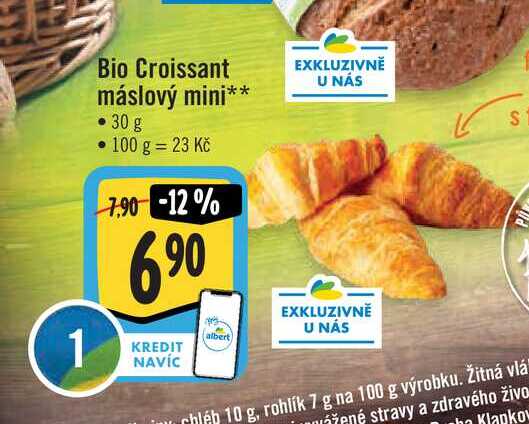 Bio Croissant máslový mini 30 g