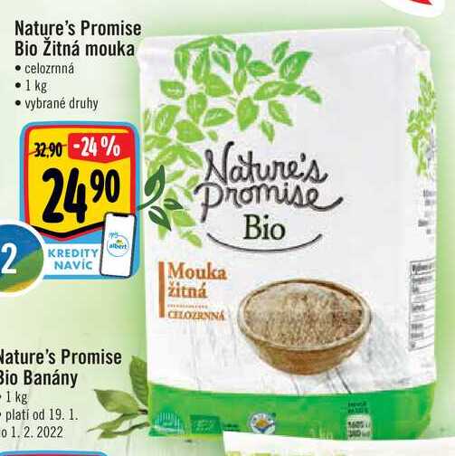 Nature's Promise Bio Žitná mouka celozrnná, 1 kg