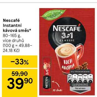 Nescafé Instantní kávová směs* 80-165 g
