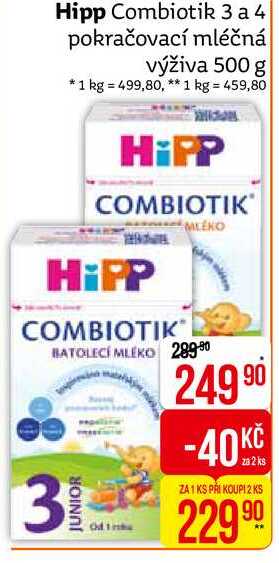 Hipp Combiotik 3 a 4 pokračovací mléčná výživa, 500 g 