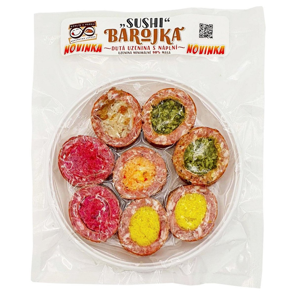 Rohlík v párku Barojka „Sushi“ dutá uzenina s náplní