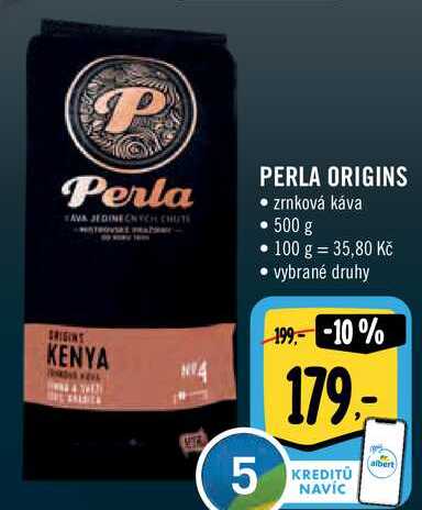 PERLA ORIGINS zrnková káva, 500 g