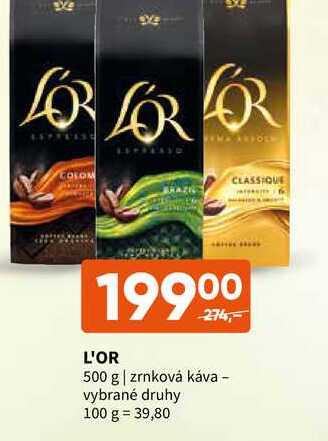   L'OR 500 g zrnková káva  