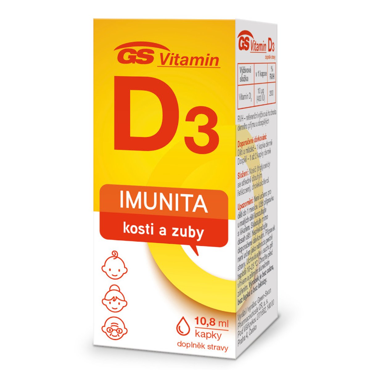 GS Vitamin D3 400IU kapky 10.8ml