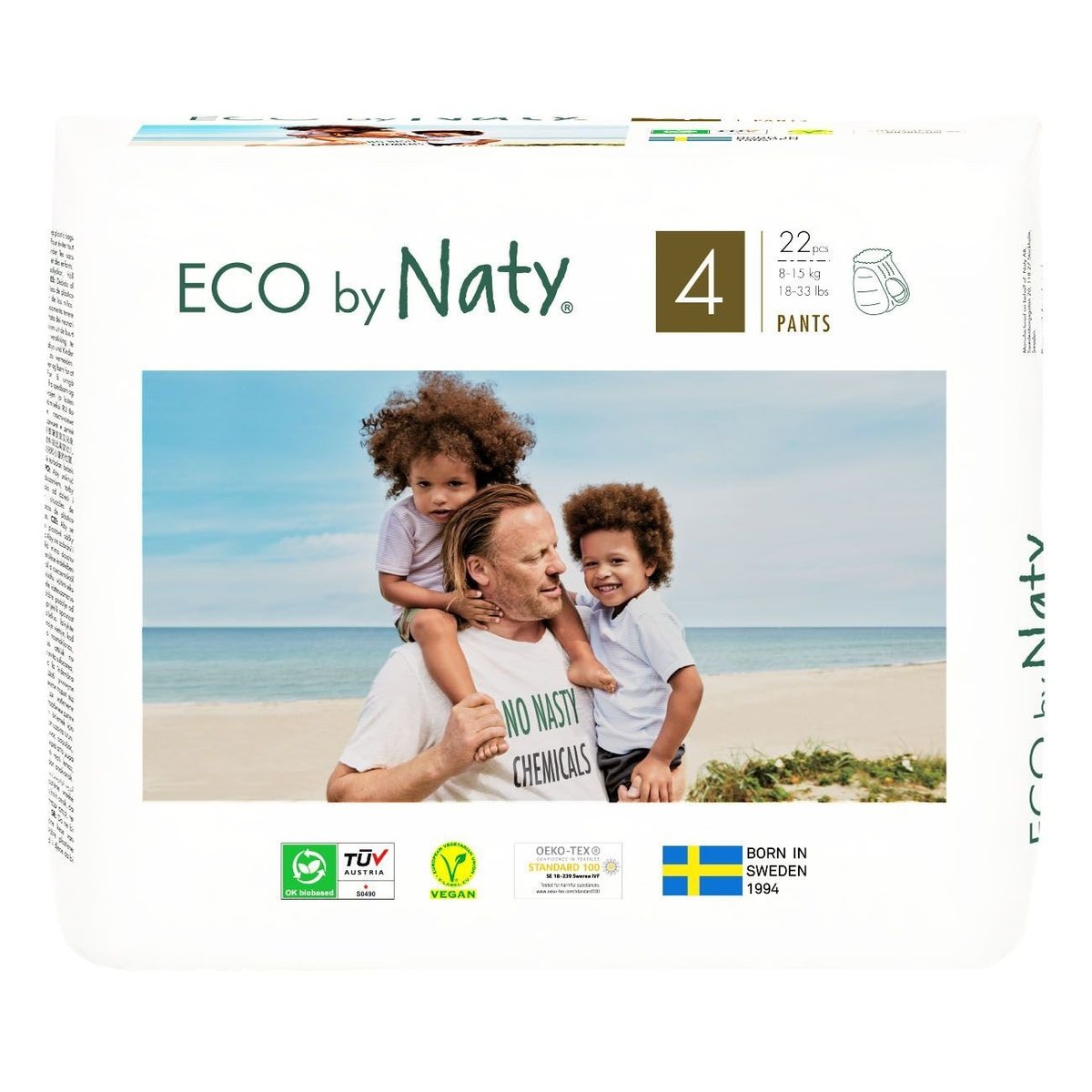 Eco by Naty BIO Jednorázové natahovací plenkové kalhotky maxi (velikost 4) 8–15 kg