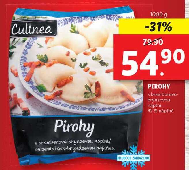 PIROHY s bramborovo brynzovou náplní, 42% náplně, 1000 g