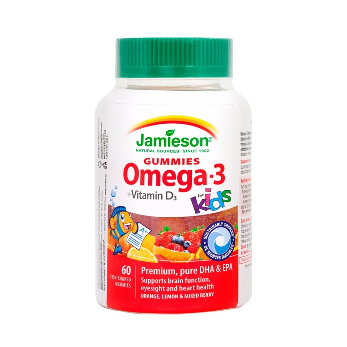 JAMIESON Omega3 Kids Gummies želatin.pastil.60ks v akci AkcniCeny.cz