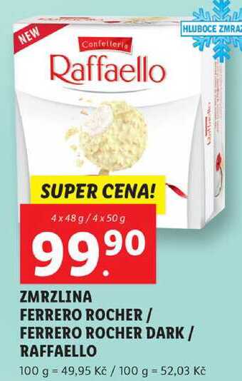 ZMRZLINA FERRERO ROCHER/FERRERO ROCHER DARK/RAFFAELLO, 4x 48 g/4x 50 g