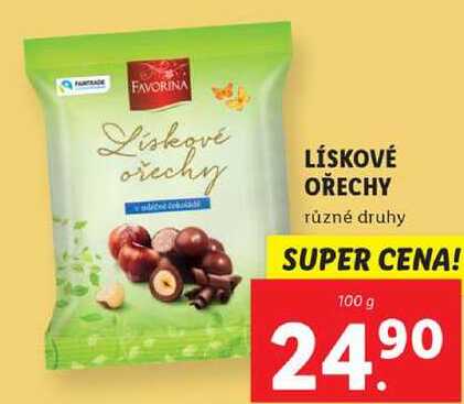 LÍSKOVÉ OŘECHY různé druhy, 100 g