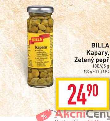 BILLA Kapary, Zelený pepř 100/65 g