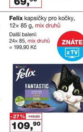 Felix kapsičky pro kočky, 12x 85 g