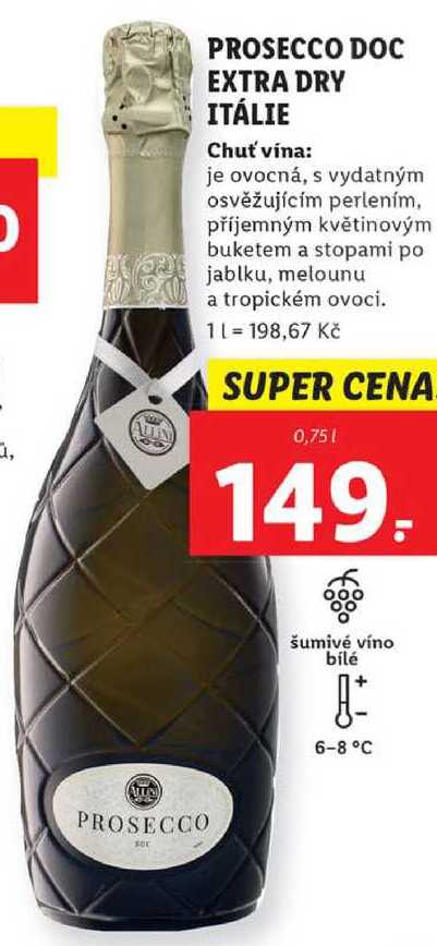 PROSECCO DOC EXTRA DRY, 0,75 l