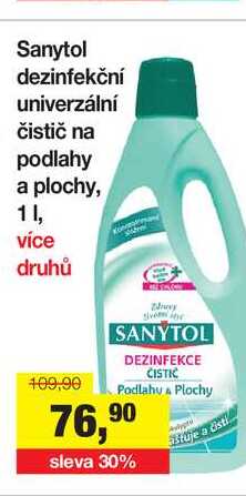 Sanytol dezinfekční univerzální čistič na podlahy a plochy, 1 l 