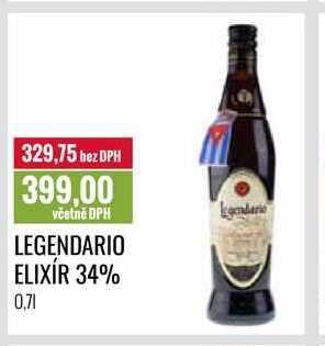 LEGENDARIO ELIXÍR Rum 34% 0,7l