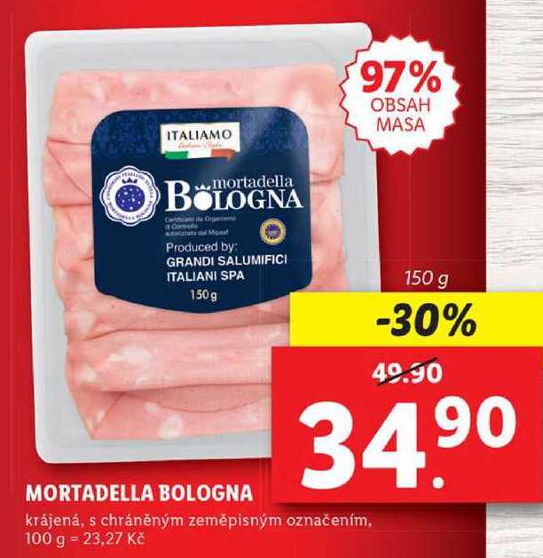 MORTADELLA BOLOGNA, 150 g v akci AkcniCeny.cz