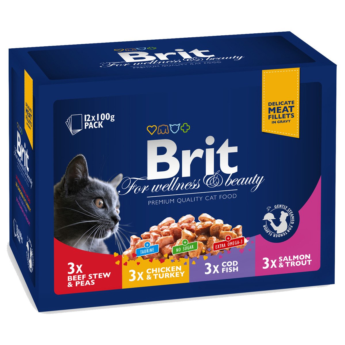 Brit Premium Cat Pouches Family Plate 12×100 g