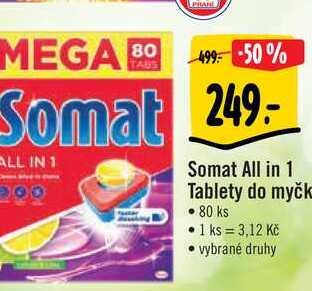  Somat All in 1 Tablety do myčky • 80 ks 