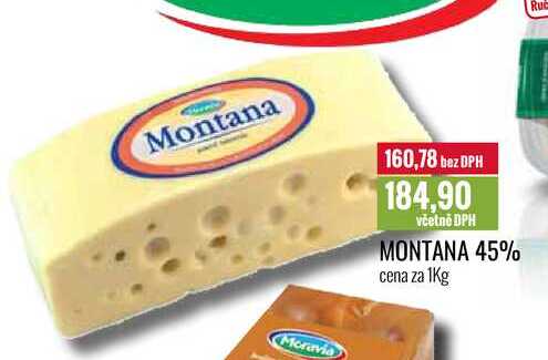 Moravia Montana 45% Sýr 1kg 