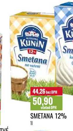 Kunín Smetana 12% 1l