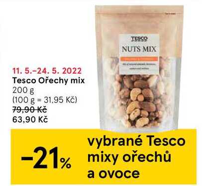 Tesco Ořechy mix 200 g