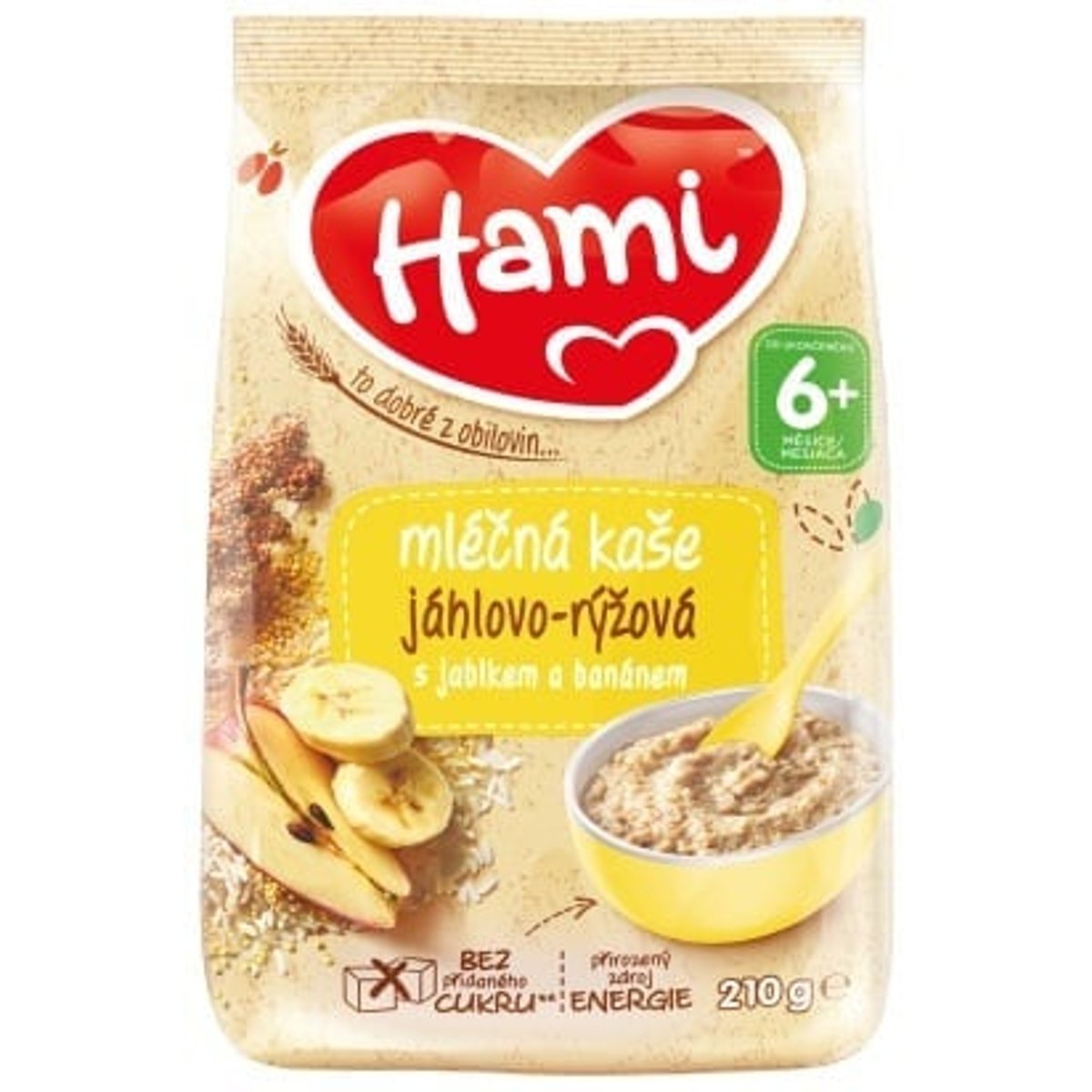 Hami Mléčná kaše jáhlovo-rýžová s jablkem a banánem