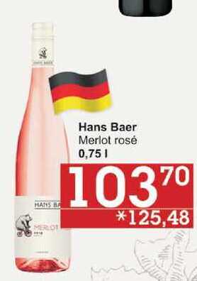 Hans Baer Merlot rose, 0,75 l