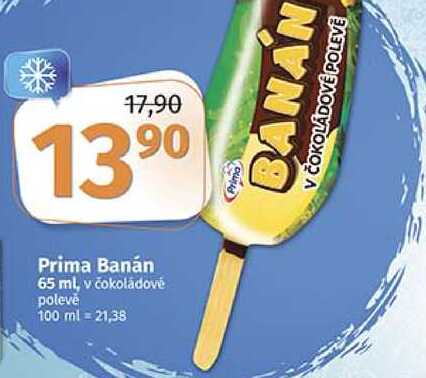 Prima Banán 65 ml, v čokoládové poleve 