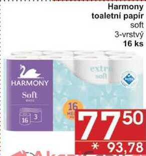 Harmony toaletní papir soft 3-vrstvý, 16 ks