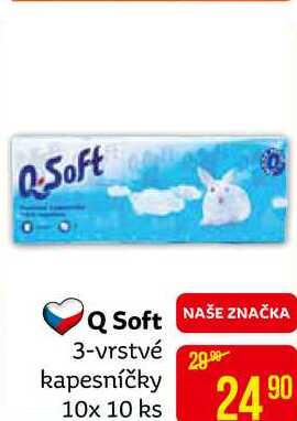 Q-Soft 3-vrstvé kapesníčky 10x 10 ks
