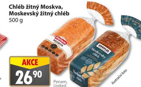Chléb žitný Moskva, Moskevský žitný chléb 500 g 