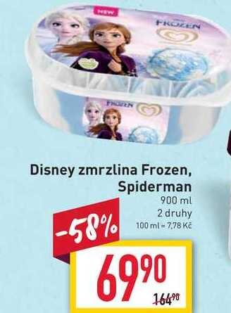 Disney zmrzlina Frozen, Spiderman 900 ml 2 druhy 