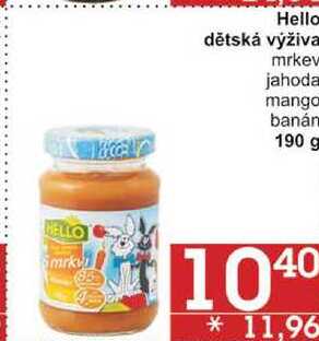 Hello dětská výživa mrkev, 190 g 