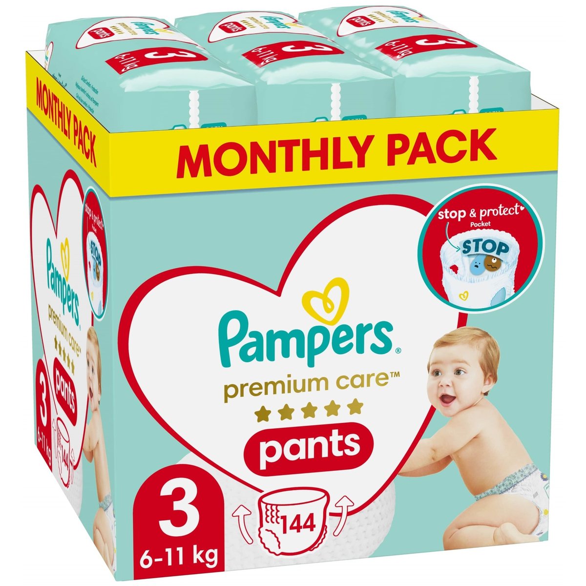 Pampers Premium care plenkové kalhotky 3 (6–11 kg)
