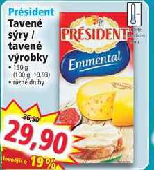 Président Tavené sýry PRÉSIDENT tavené výrobky 150 g