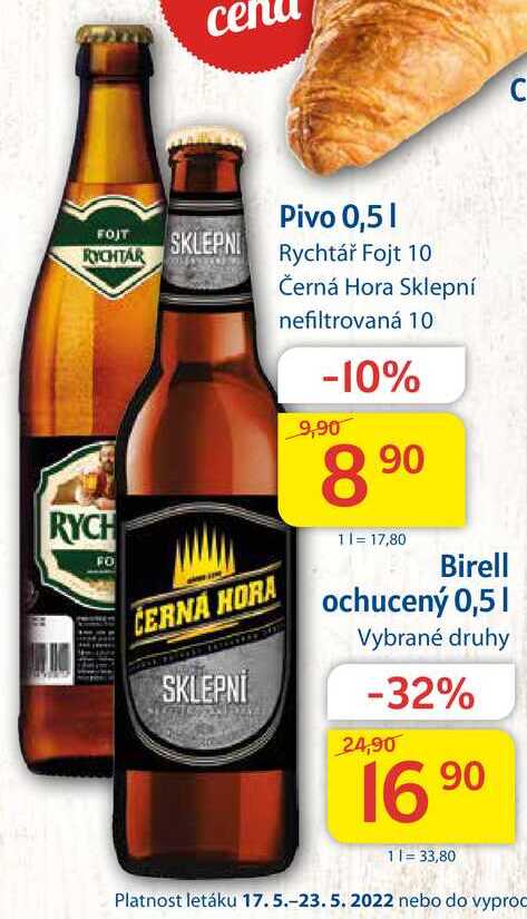 Černá Hora Sklepní nefiltrovaná Pivo 10 0,5l v akci
