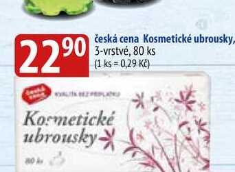 Česká cena Kosmetické ubrousky- 3-vrstvé, 80 ks