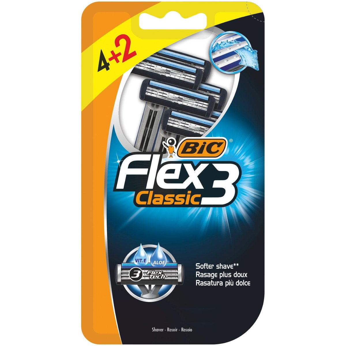 BIC Flex3 Classic Pánská jednorázová holítka 4+2 ks zdarma