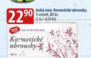Česká cena Kosmetické ubrousky, 3-vrstvé, 80 ks