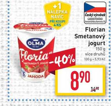 Florian smetanový jogurt 150g, různé druhy