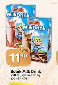 Bobík Milk Drink 250 ml, vybrané druhy